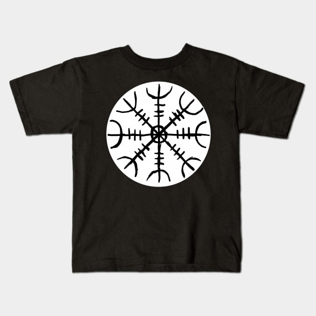 Helm of Awe (Ægishjálmur) round Kids T-Shirt by MacSquiddles